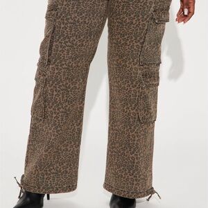 Fashion Nova Brown Leopard Cargo Pants